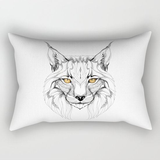 Lynx pardinus (black stroke version for t-shirts) Rectangular Pillow