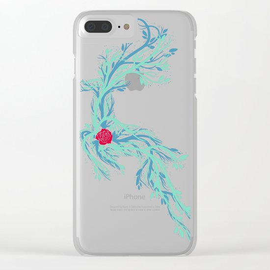 Spirit Vines (Dark Blue) Clear iPhone Case