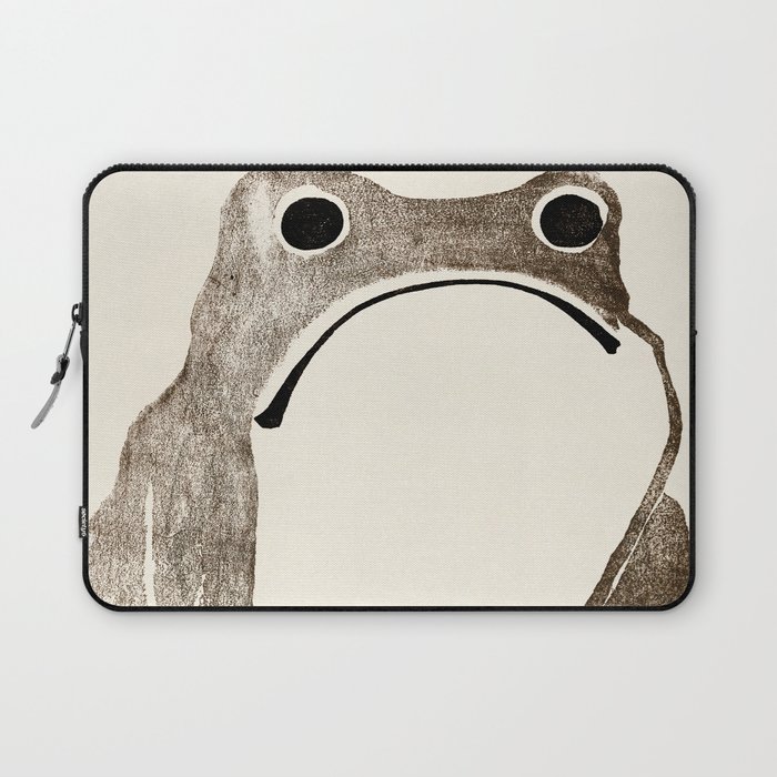 Unimpressed Frog Meika Gafu by Matsumoto Hoji 1814 - Frog Laptop Sleeve
