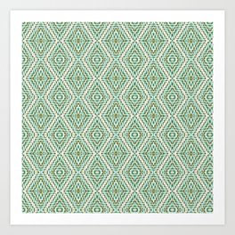 SW Pattern in Green Art Print | Pattern, 2017Design, Bluegreen, Digital, Swpattern, Diamondpattern, Olivegreen, Graphicdesign 
