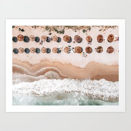 People On Beach, Aerial Drone Photography, Summer Vibes Photography, Ocean Wall Art Print, Sea Art Art Print