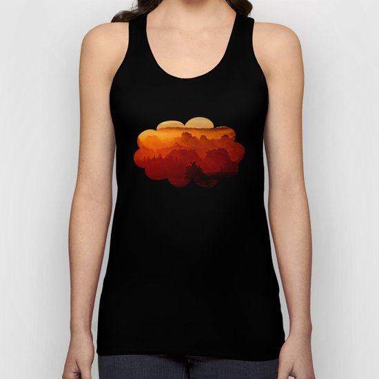 Mystical foggy morning Unisex Tank Top