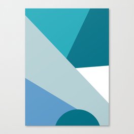 Geometric elegant blue shades and triangles graphic design Canvas Print
