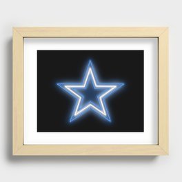Dallas Cowboy Star Type Neon Design Recessed Framed Print