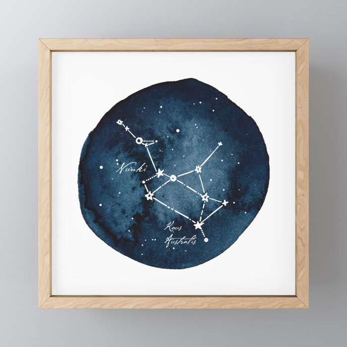 Sagittarius Zodiac Constellation Framed Mini Art Print