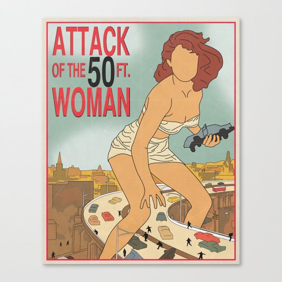 Attack of the 50 Foot Woman Vintage Movie Poster Canvas Print