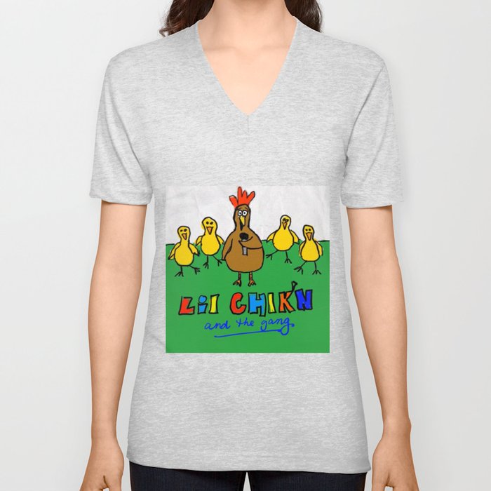 Lil' Chicken & The Gang V Neck T Shirt