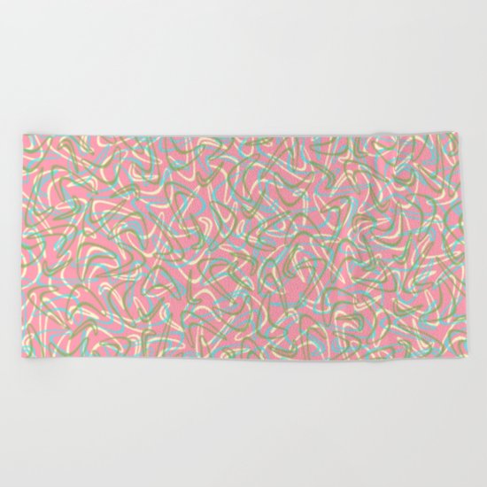 Boomerang Pink Beach Towel