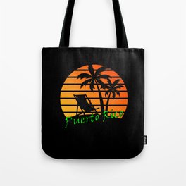 Puerto Rico Retro Vintage Sunset Tote Bag