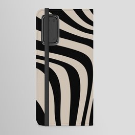 Retro Liquid Swirl Black and Cream Android Wallet Case