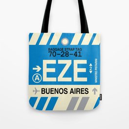 EZE Buenos Aires • Airport Code and Vintage Baggage Tag Design Tote Bag