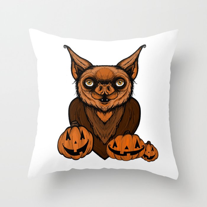 Halloween Bat Throw Pillow