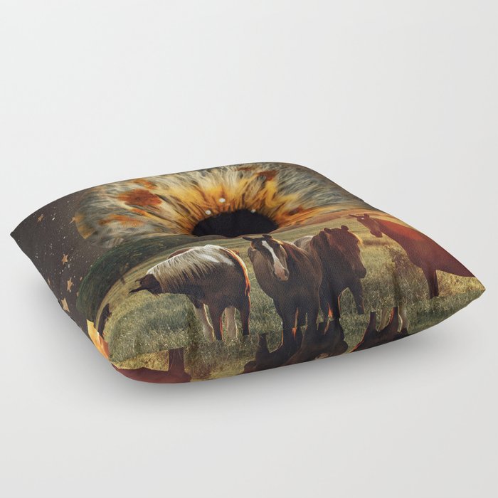 Night in the countryside Floor Pillow