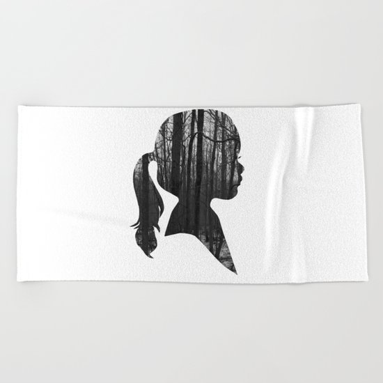 Forest girl Beach Towel
