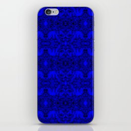 Kaleidoscope - Elephants - More Blue - Stamp Detail iPhone Skin