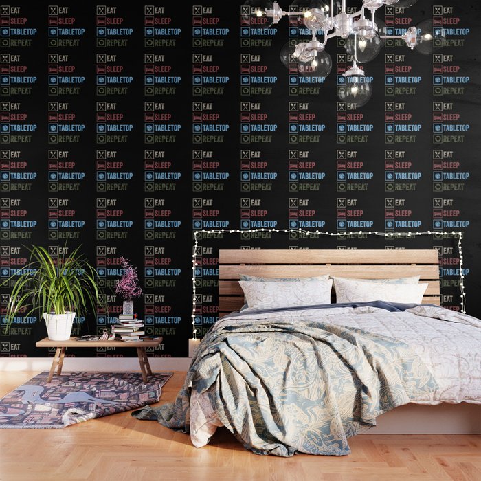 Eat Sleep Tabletop Repeat Wallpaper