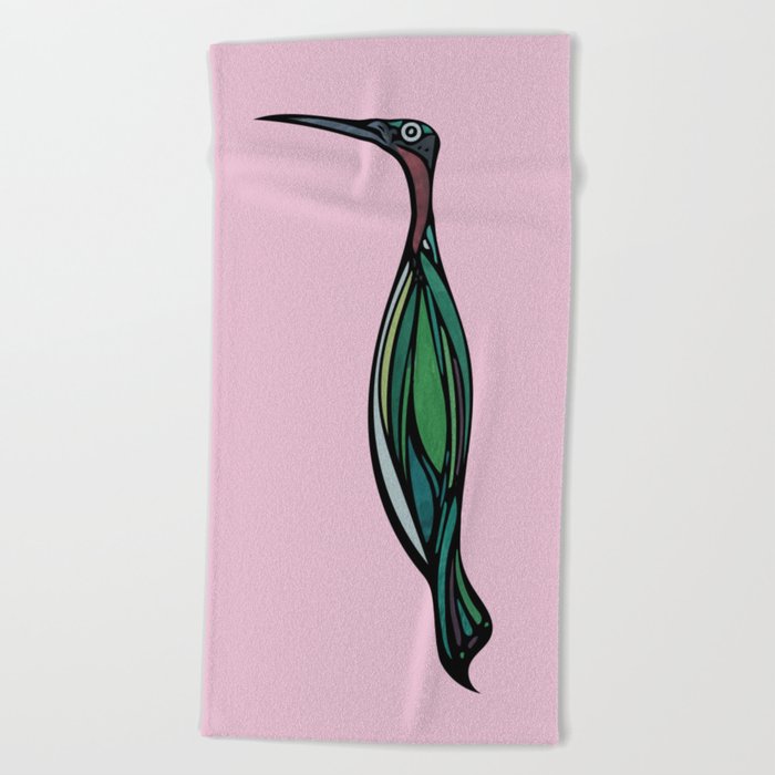 Ruby Throated Hummingbird Beach Towel