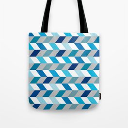 Abstract Dark Blue Light Blue and White Zig Zag Background. Tote Bag