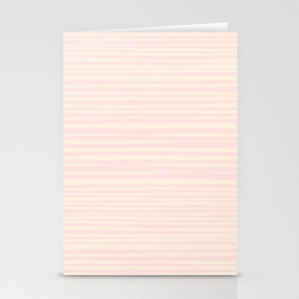 Natural Stripes Modern Minimalist Pattern Pale Pastel Pink Stationery Cards