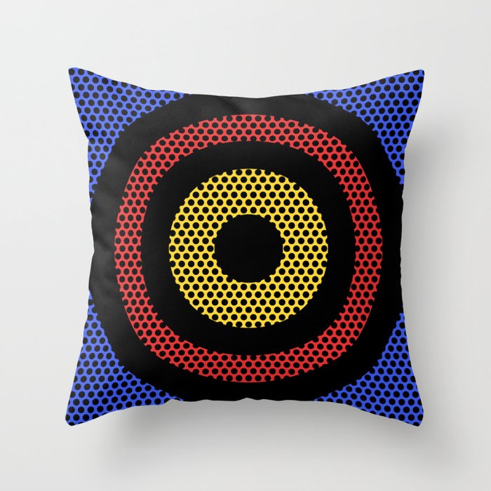 Pop Art Dot and Circles Pattern 222 Throw Pillow