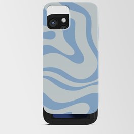 Soft Liquid Swirl Abstract Pattern Square in Powder Blue iPhone Card Case