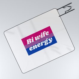 Bi Wife Energy - Bisexual Flag Picnic Blanket