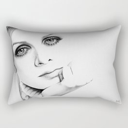 Twiggy Minimal Portrait Rectangular Pillow