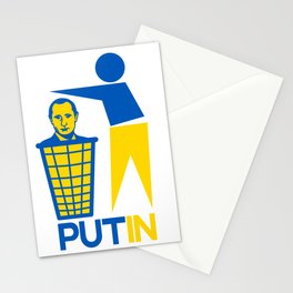 PutIn Trash Ukrainian Flag Colors  Stationery Card