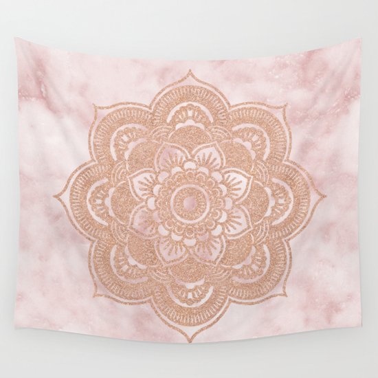 Pink Wall Tapestry rose gold mandala - pink marble wall tapestrymarbleco | society6 Pink Wall Tapestry rose gold mandala - pink marble wall tapestrymarbleco | society6
