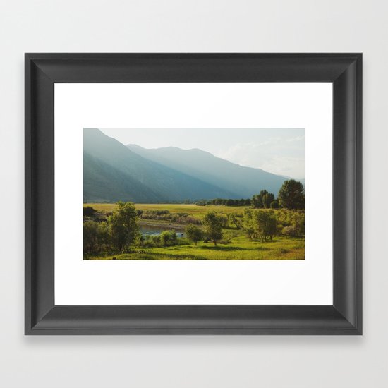 Wading Deer Framed Art Print