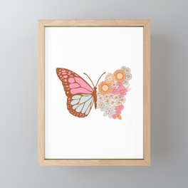 Vintage Floral Butterfly Framed Mini Art Print