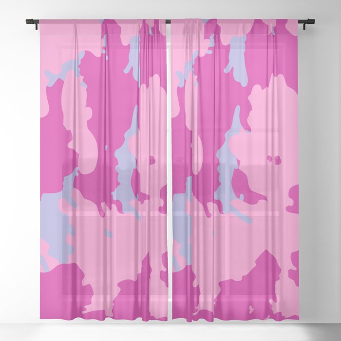 Retro Pastel Animal Print Spots Sheer Curtain