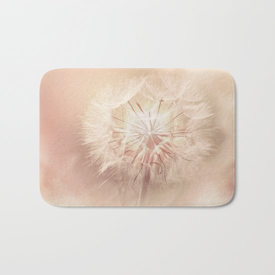Pink Dandelion Flower - Floral Nature Photography Art and Accessories Bath Mat