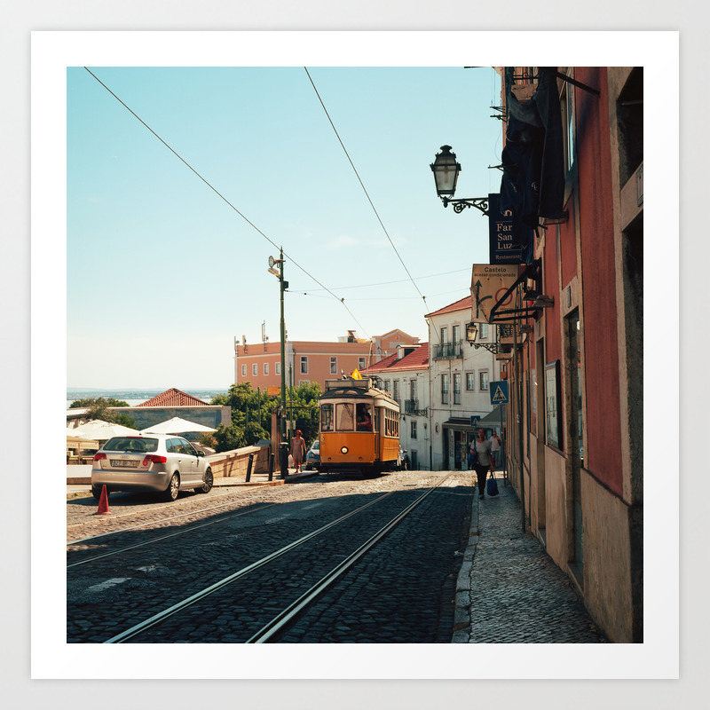 Lisbon Yellow Tram Portugal Analog 6x6 Kodal Ektar 100 Rr 167 Art Print By Rozalski Society6
