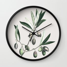 Olive Tree Branch Wall Clock