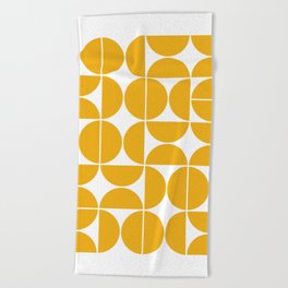 Mid Century Modern Geometric 04 Yellow Beach Towel