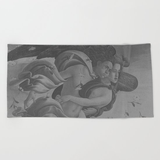 Black White Angels Beach Towel