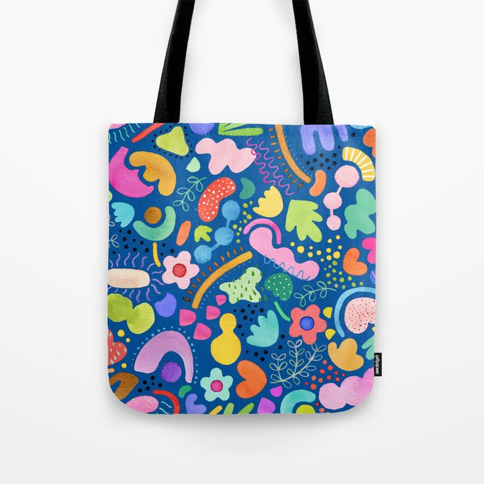 Modern bold abstract shapes Cobalt blue Tote Bag