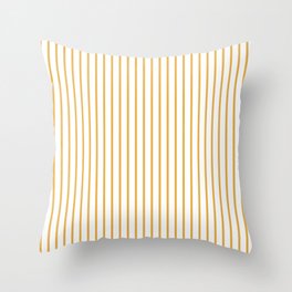 Marigold Yellow Pinstripe on White Throw Pillow
