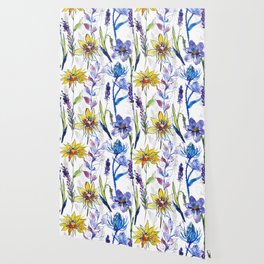 inky floral Wallpaper