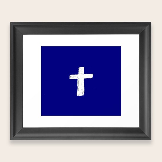 Christian Cross Chalk version Framed Art Print by oldking Society6