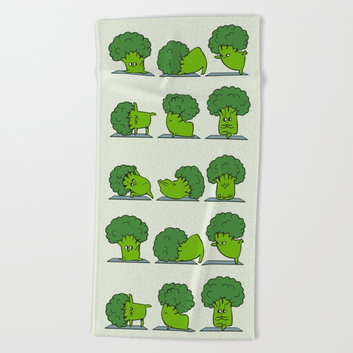 Broccoli Yoga Beach Towel