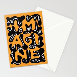 IMAGINE Slogan | Bold Golden Yellow Digital Hand-drawn Text  Stationery Card