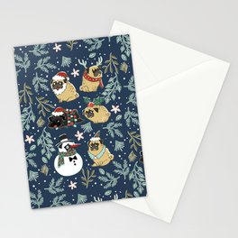 Christmas Pugs Stationery Card