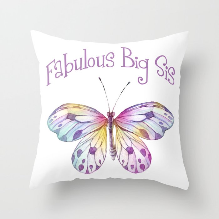Fabulous Big Sister Butterfly Gifts Throw Pillow