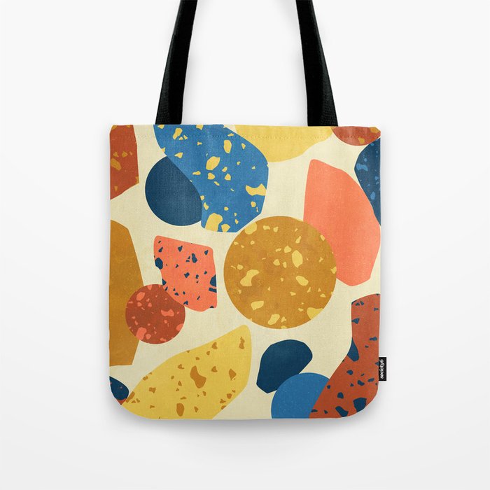 Stone terrazzo yellow orange blue Tote Bag