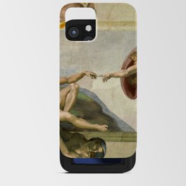 The Creation of Adam Michelangelo Original Fresco Painting iPhone Card Case