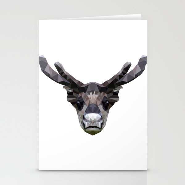 Reindeer Polygon Christmas Design Stationery Cards