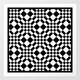Black and White Checkered Pattern Art Print