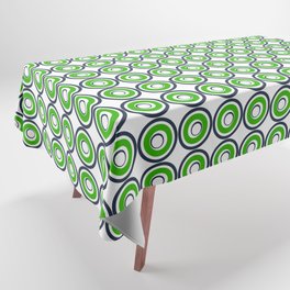 Abstract Skate Wheels in Nay Blue and Kelly Green Tablecloth